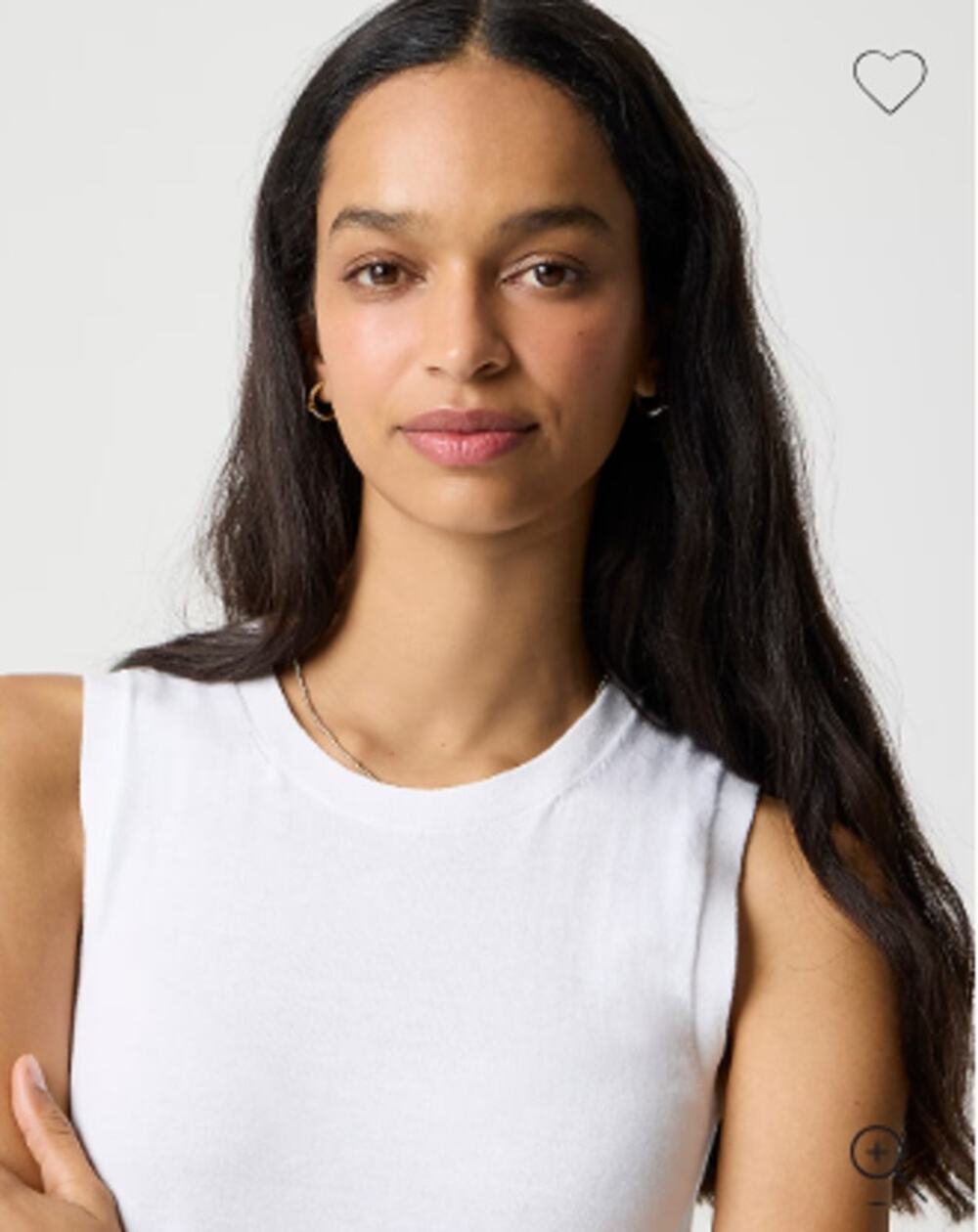 J.Crew Factory Classic Cotton Sweater Shell Size XXS White BO375